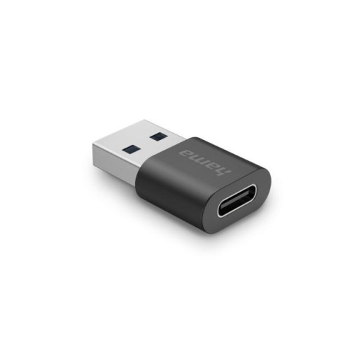 Адаптер HAMA USB-A мъжко - USB-C женско, USB 3.2 Gen 2, 10 Gbit/s, Черен Адаптер HAMA USB-A мъжко - USB-C женско, USB 3.2 Gen 2, 10 Gbit/s, Черен