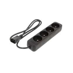 Разклонител Lanberg, 4 гнезда, 1 м. кабел, черен