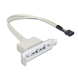 Кабел USB 2.0 Female Back panel to Motherboard 9pin cable with Low Bracket