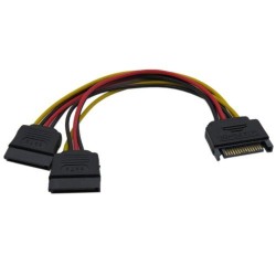 КАБЕЛ Power SATA 15pin M to 2xF  VCOM 0.15m