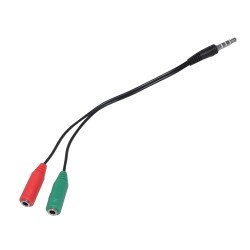 Makki преходник Adapter 3.5mm 4pin M / 2 x 3.5mm F