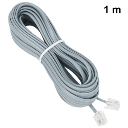Кабел за телефон сив 1м с накрайници RJ11 6p4c