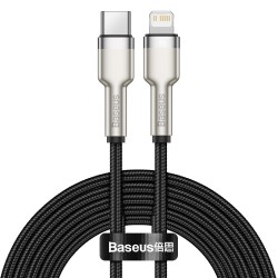 BASEUS Кабел Type-C - Lightning, 2м, 20W, CAFULE, CATLJK-B01 /черен