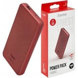 ВЪНШНА БАТЕРИЯ HAMA Fabric 10, 10000 mAh RED