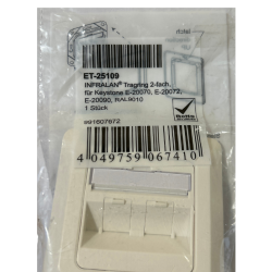 INFRALAN® ET-25109 Outlet – 2-port mounting frame (Tragring) for Keystone modules, RAL9010