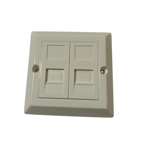 Розетка за повърхностен монтаж (празна) – 2 х RJ45, Бяла Розетка за повърхностен монтаж (празна) – 2 х RJ45, Бяла