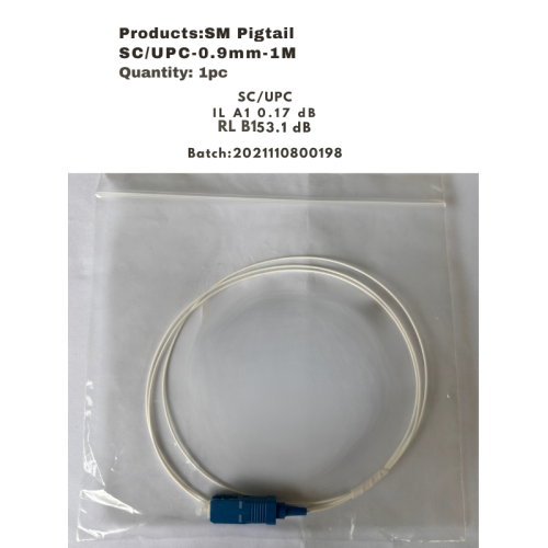 Оптичен пигтейл SM Pigtail SC/UPC-0.9mm-1m Оптичен пигтейл SM Pigtail SC/UPC-0.9mm-1m