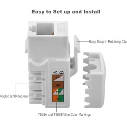 Insert Keystone модул RJ45, Cat.6 UTP, Бял Insert Keystone модул RJ45, Cat.6 UTP, Бял