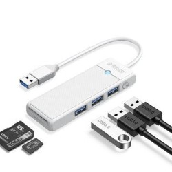 HUB ORICO 3 x USB 3.0, SD, TF white