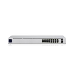 Комутатор Ubiquiti USW-16-POE, 8x Gbit PoE+, 8x GBit, 1xSFP слот, управляем, 42W