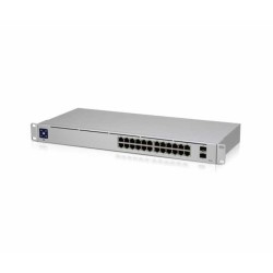 Комутатор Ubiquiti USW-24, 24x Gbit, 2xSFP слота, L2 управляем, 1.3" цветен дисп