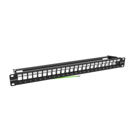 Пач панел Hikvision DS-1CP0P24-1U, екраниран 24-портов празен, 1U