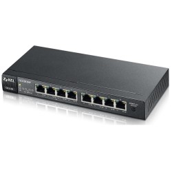 Комутатор ZyXEL GS1100-8HP, 8x GbE порта, 4x PoE+, неуправляем, настолен