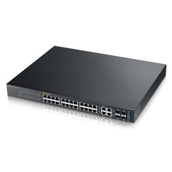 Комутатор ZyXEL GS2210-24HP, 24x GbE PoE+ порта + 4x SFP/RJ45, L2+, IGMP, MVR, D