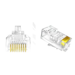 Конектор Hikvision DS-1M5EUA-30U, Cat 5e, UTP, 30U позлатени контакти, 100 бр.